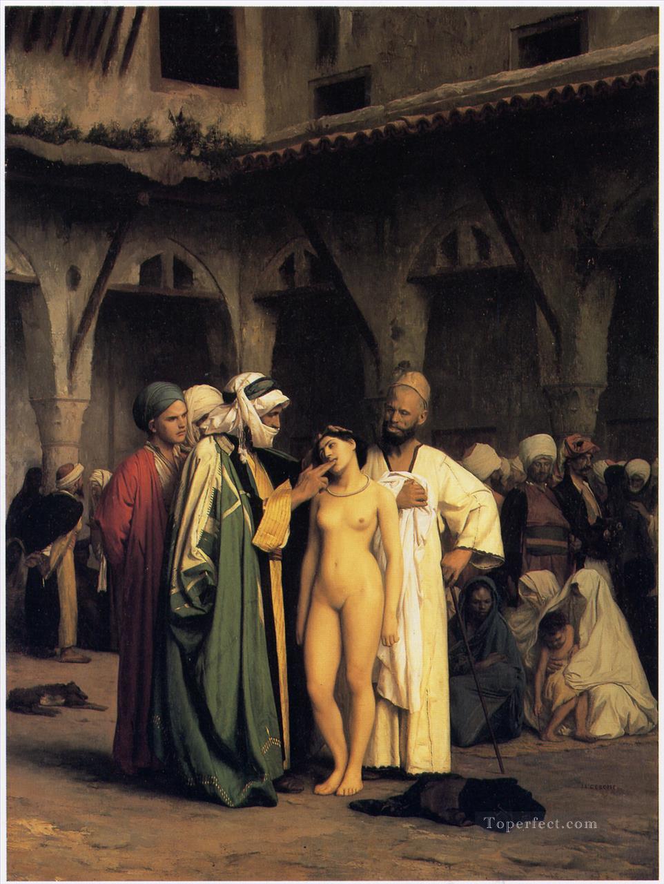 Mercado de esclavos Orientalismo árabe griego Jean Leon Gerome Pintura al óleo